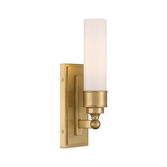 Crystorama Wilcox 1 Light LED Sconce Aged Brass