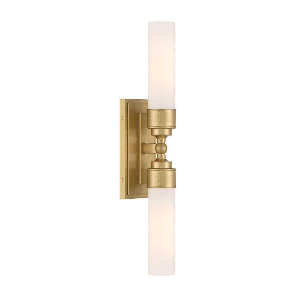 Crystorama Wilcox 2 Light LED Sconce Aged Brass