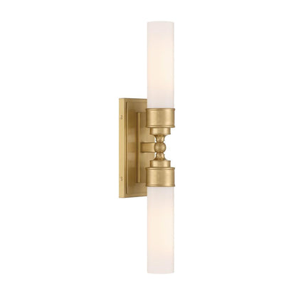 Crystorama Wilcox 2 Light LED Sconce Aged Brass