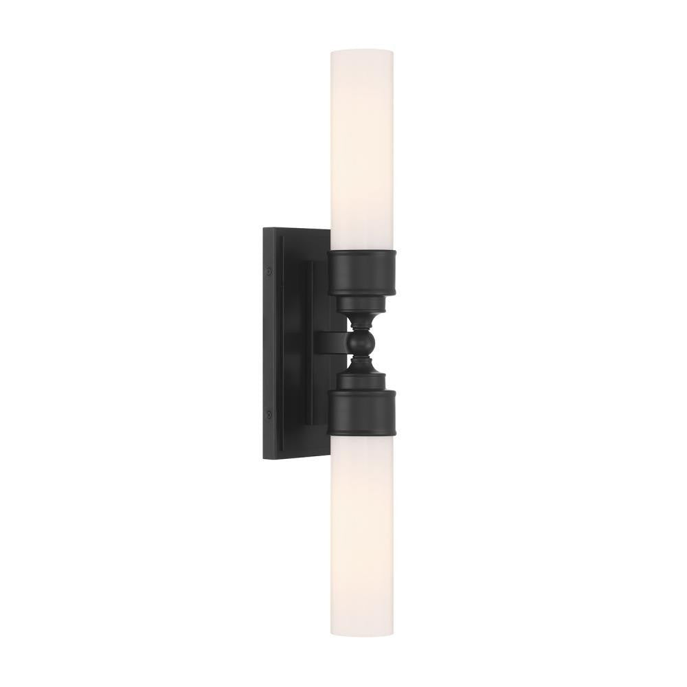 Crystorama Wilcox 2 Light LED Sconce Matte Black