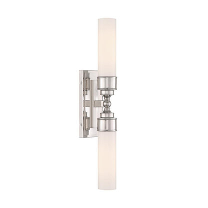 Crystorama Wilcox 2 Light LED Sconce Polished Nickel