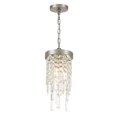 Crystorama Winfield 1 Light Mini Pendant Antique Silver