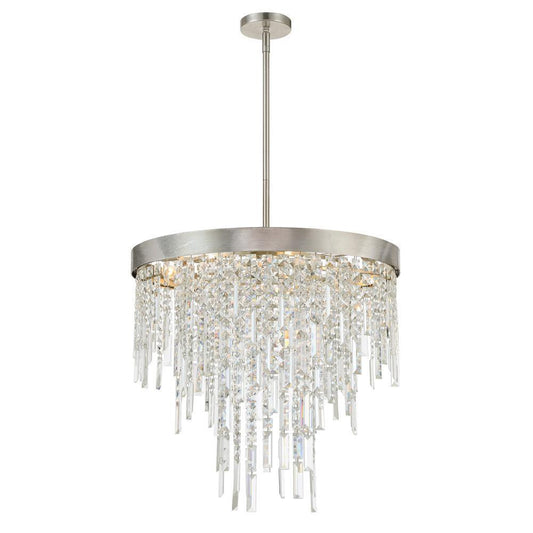 Crystorama Winfield 6 Light Chandelier Antique Silver