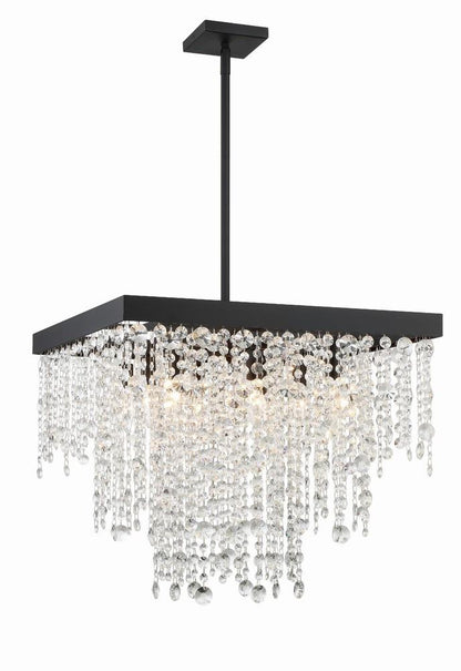 Crystorama Winham Chandelier - Black Forged, Hand Cut Crystal 19.5"H