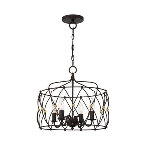 Crystorama Zucca Pendant English Bronze, Antique Gold