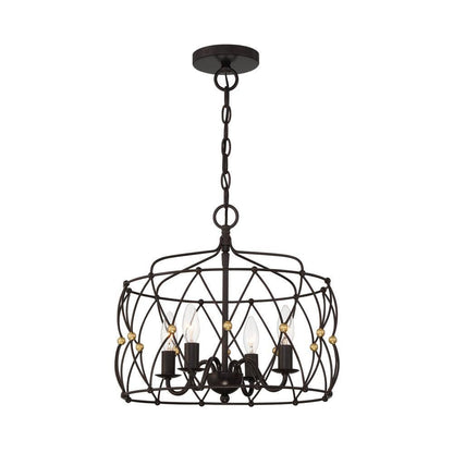 Crystorama Zucca Pendant English Bronze, Antique Gold