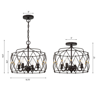 Crystorama Zucca Semi Flush Mount