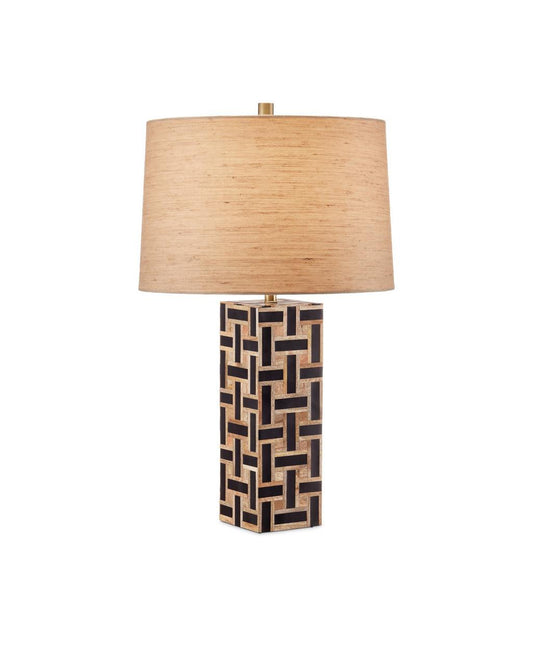 Currey and Company Aarna Black Table Lamp Natural, Black
