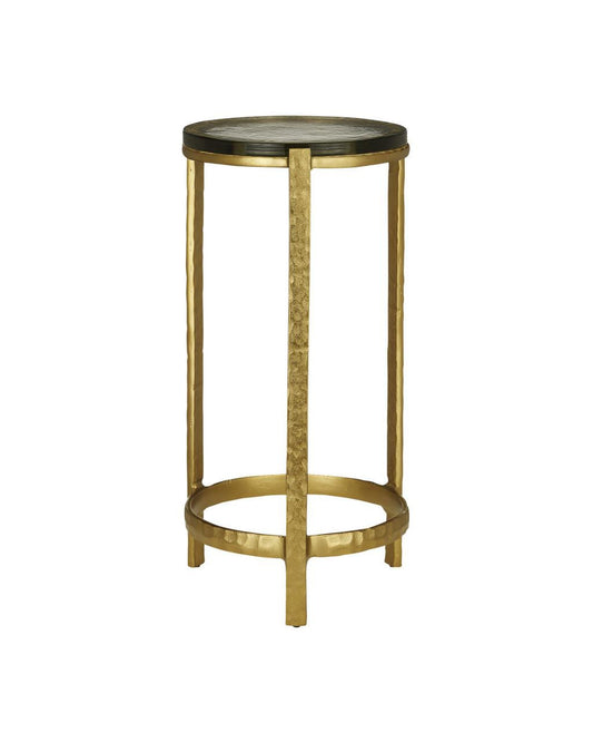 Currey and Company Acea Gold Drinks Table Gold, Clear