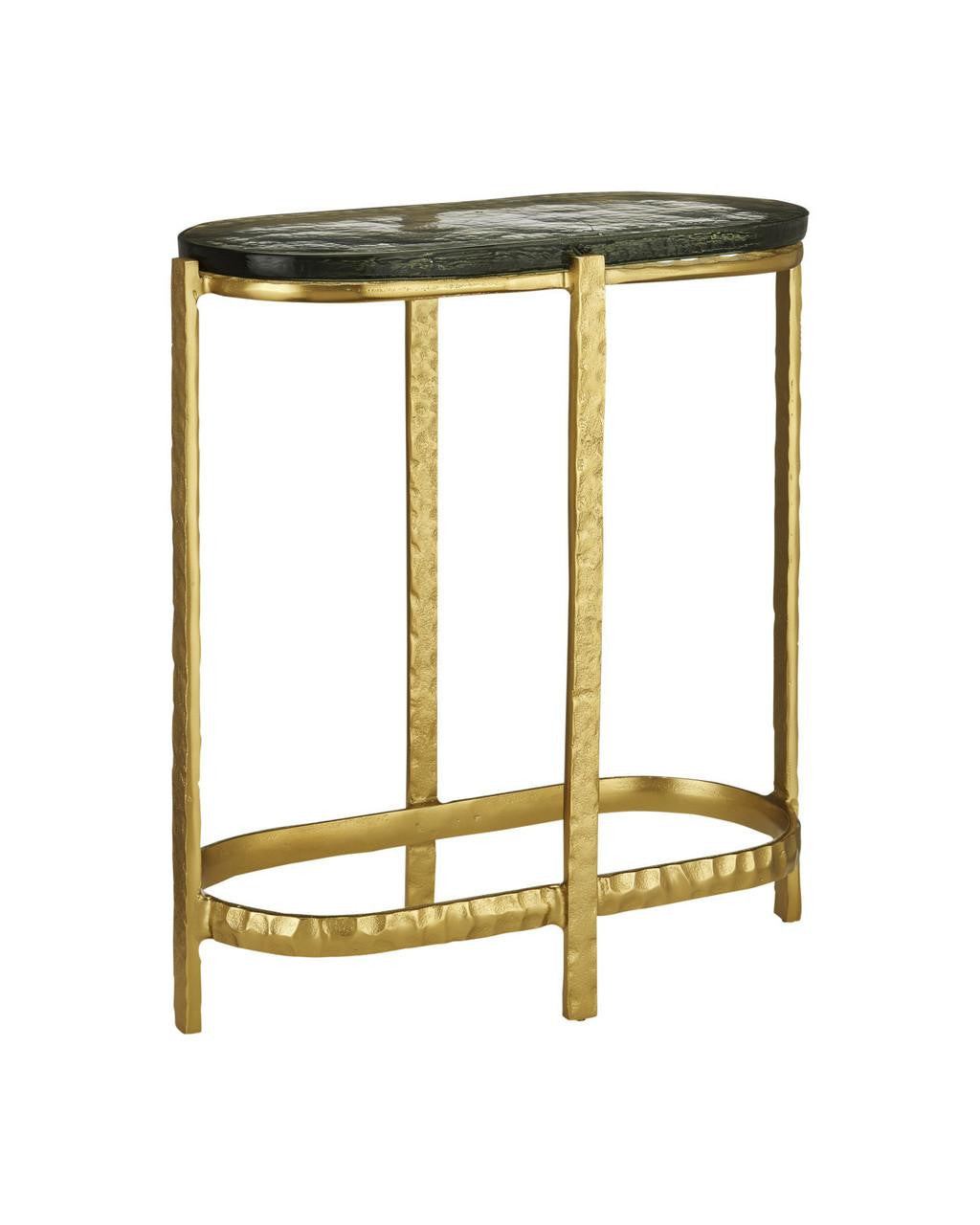 Currey and Company Acea Gold Side Table Gold, Clear