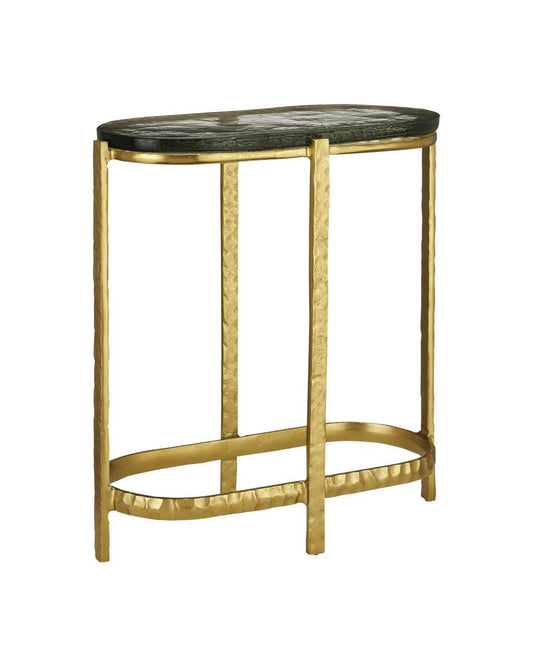 Currey and Company Acea Gold Side Table Gold, Clear