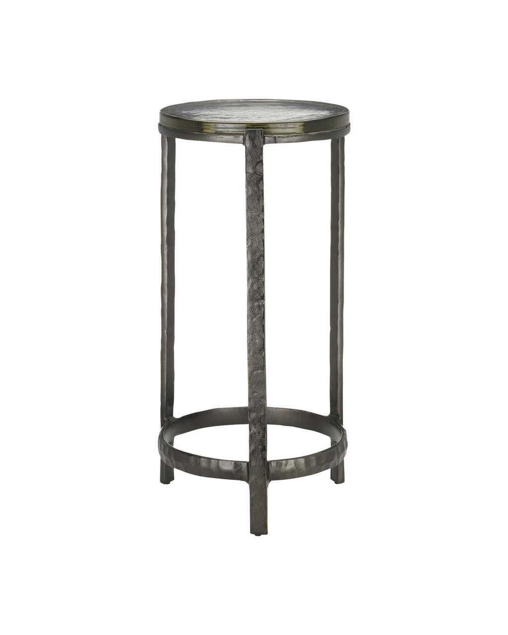 Currey and Company Acea Graphite Drinks Table Graphite, Clear