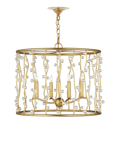 Currey and Company Adagio Chandelier Contemporary Gold Leaf, Contemporary Gold, 