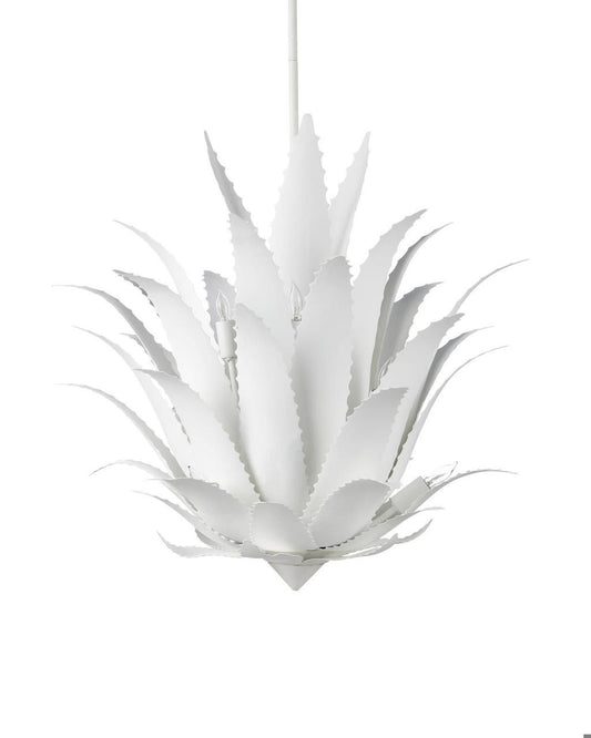 Currey and Company Agave White Chandelier