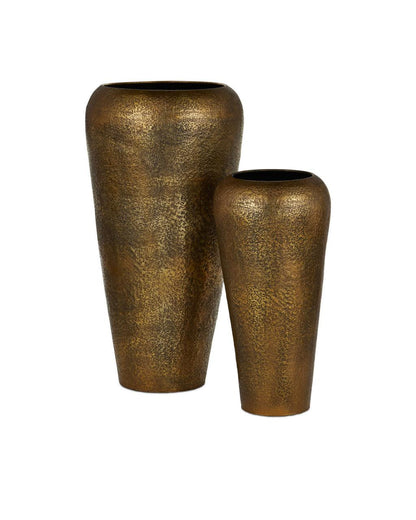 Currey and Company Aladdin Vase, Set of 2 Antique Gold