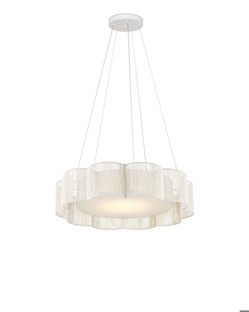 Currey and Company Ancroft White Chandelier White, Contemporary Silver Leaf