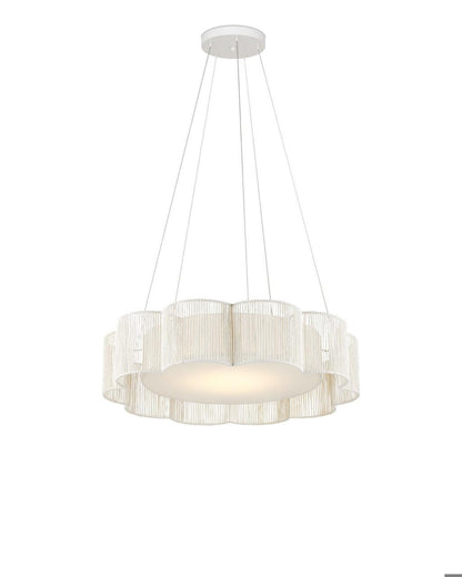 Currey and Company Ancroft White Chandelier White, Contemporary Silver Leaf