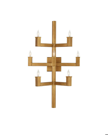 Currey and Company Andre Brass Wall Sconce Brass