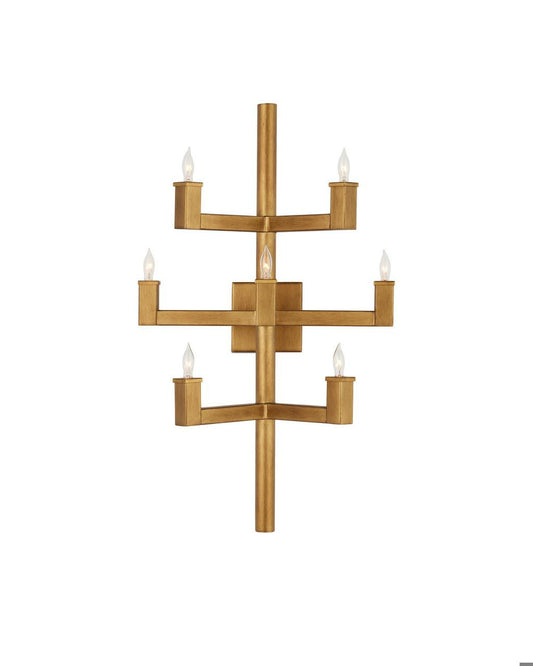 Currey and Company Andre Brass Wall Sconce Brass