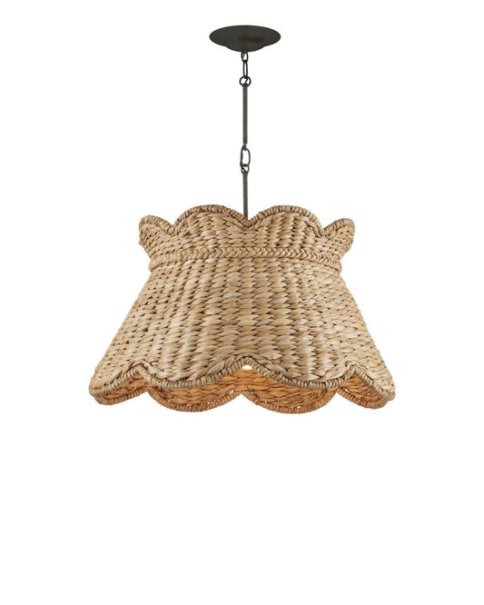 Currey and Company Annabelle Large Pendant Natural, Mole Black