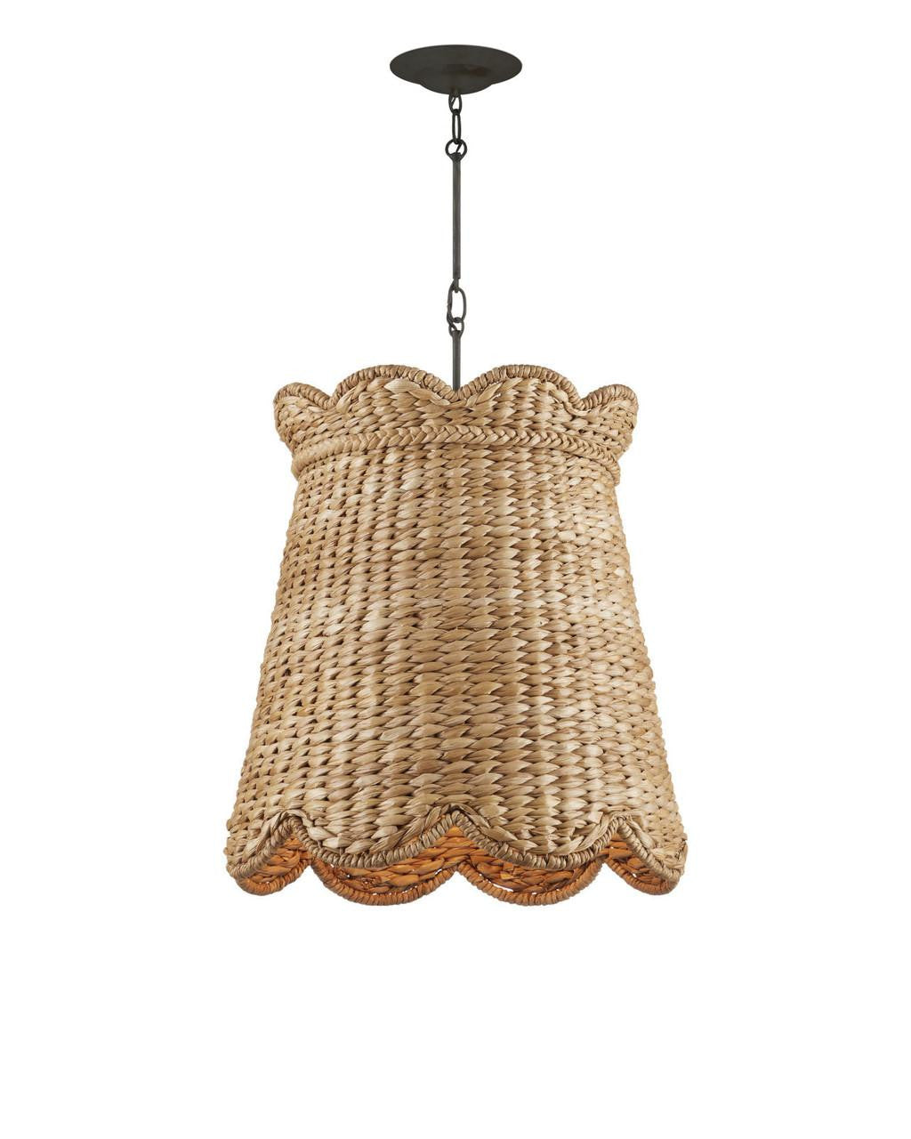 Currey and Company Annabelle Medium Pendant Natural, Mole Black
