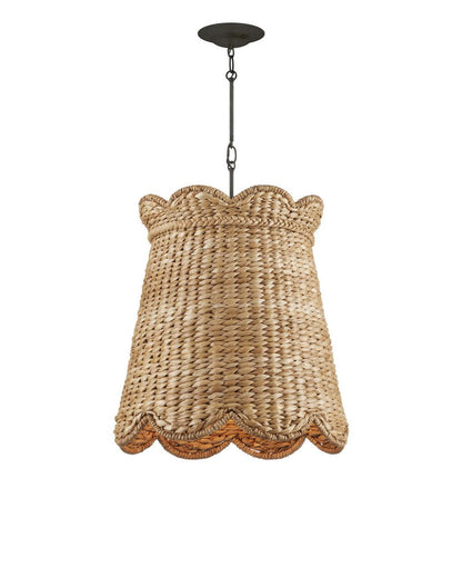 Currey and Company Annabelle Medium Pendant Natural, Mole Black