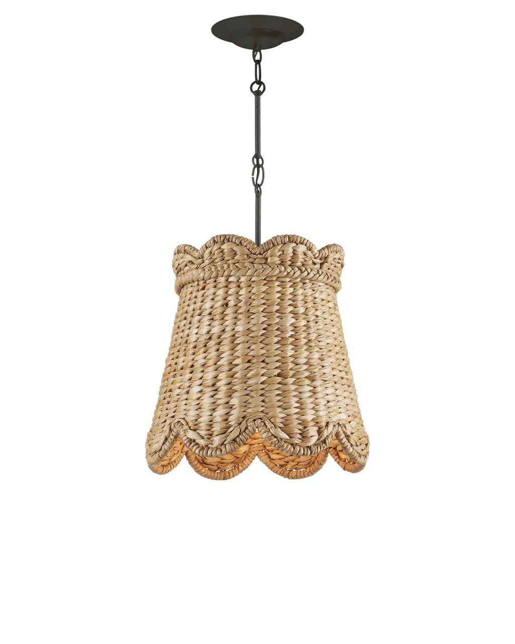 Currey and Company Annabelle Small Pendant Natural, Mole Black