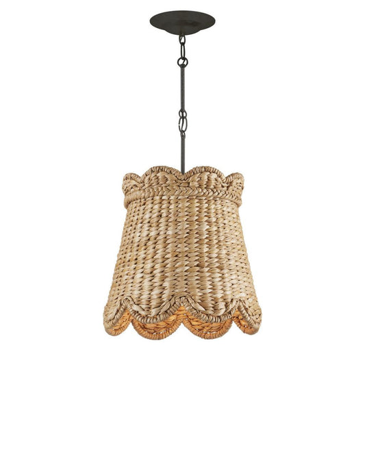 Currey and Company Annabelle Small Pendant Natural, Mole Black