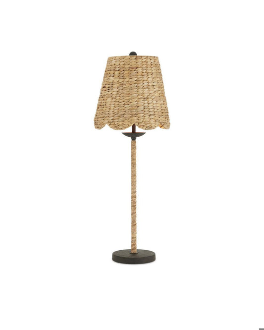 Currey and Company Annabelle Table Lamp Natural, Mole Black