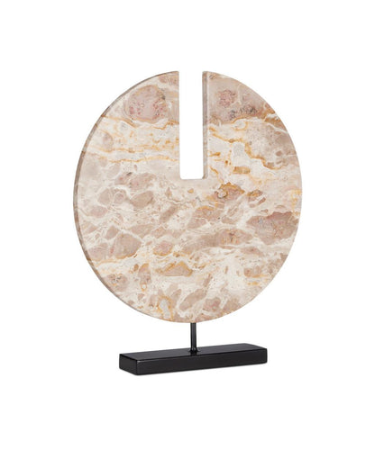 Currey and Company Anu Marble Disc Natural, Black