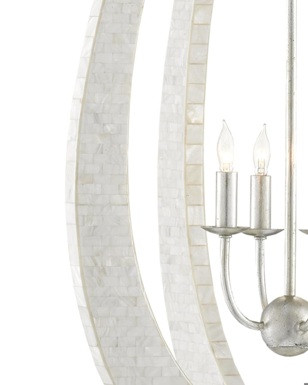 Currey and Company Arietta White Teardrop Chandelier