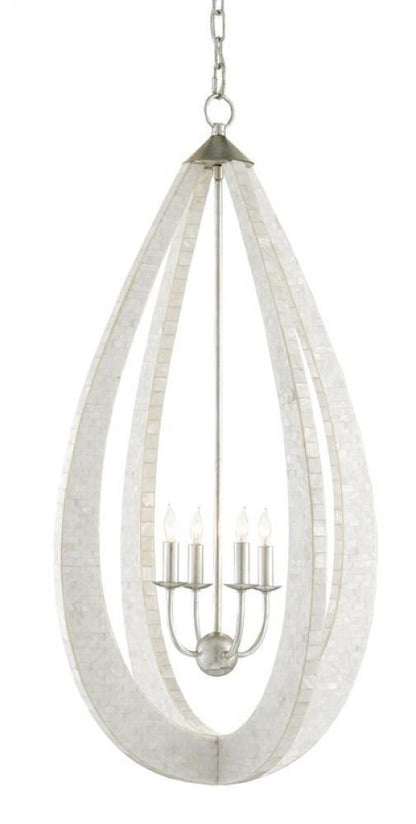Currey and Company Arietta White Teardrop Chandelier