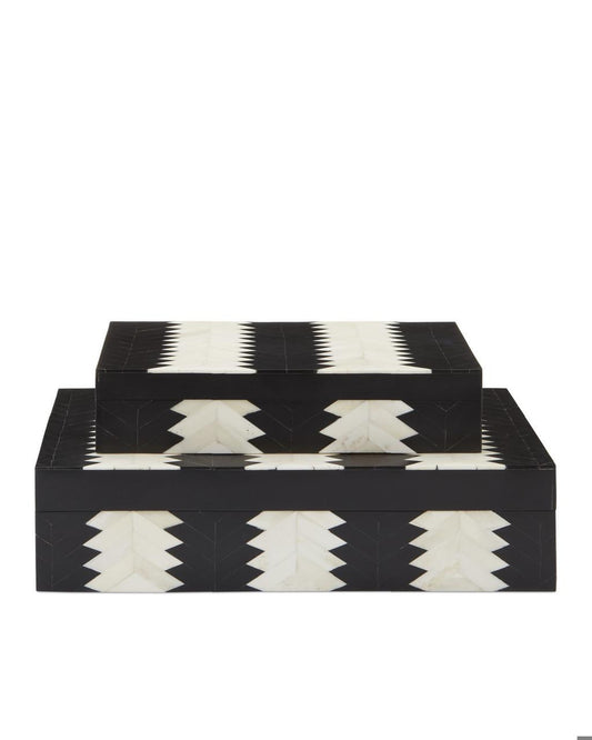 Currey and Company Arrow Black & White Box, Set of 2
