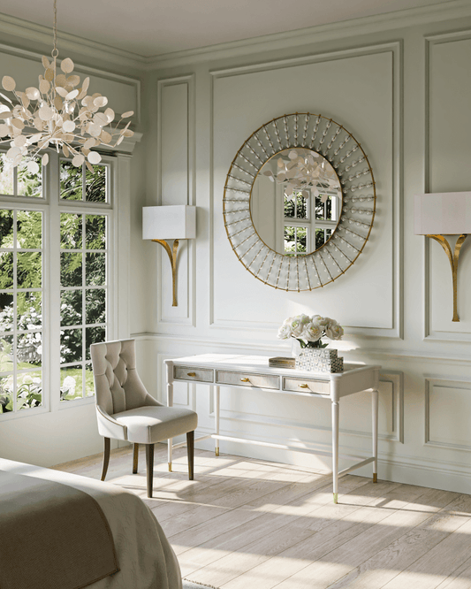 Currey and Company Aster White Desk