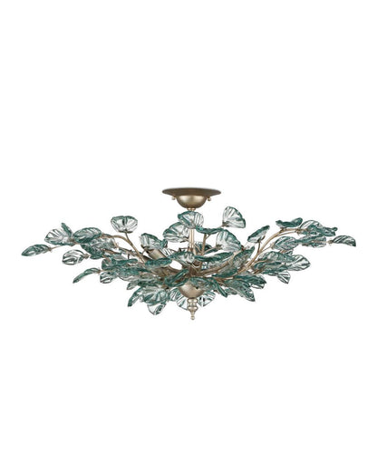 Currey and Company Baobab Semi-Flush Mount Contemporary Silver Leaf, Clear