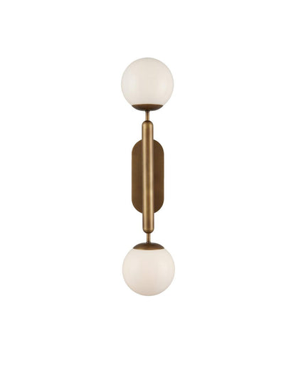 Currey and Company Barbican Double-Light Brass Wall Sconce