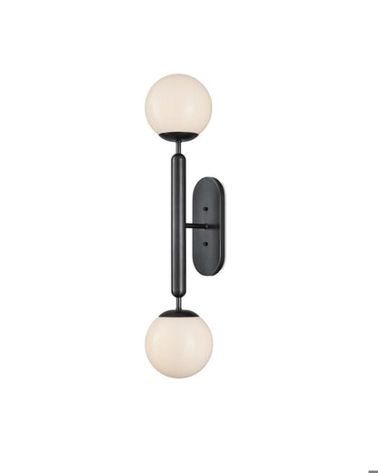 Currey and Company Barbican Double-Light Bronze Wall Sconce Oil Rubbed Bronze, White