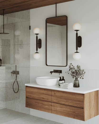 Currey and Company Barbican Double-Light Bronze Wall Sconce