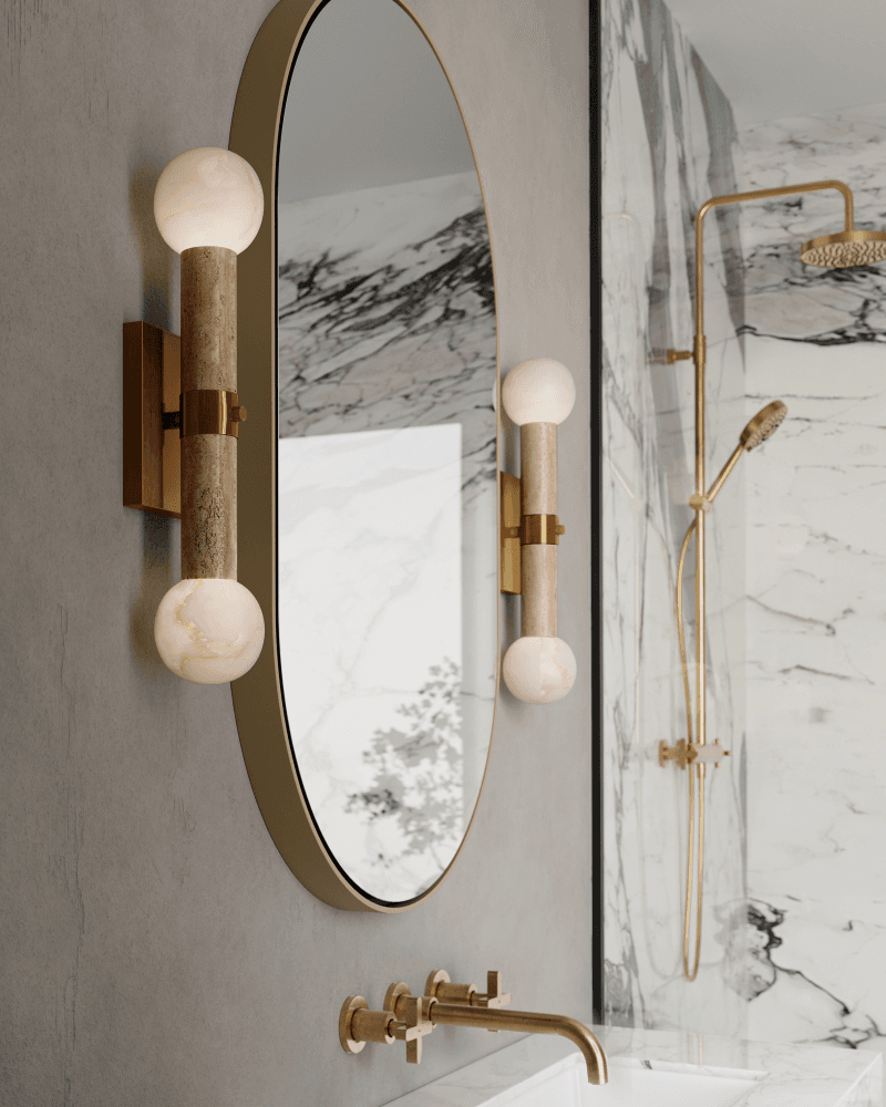 Currey and Company Beatrix Beige Bath Wall Sconce