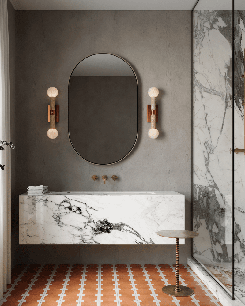 Currey and Company Beatrix Beige Bath Wall Sconce