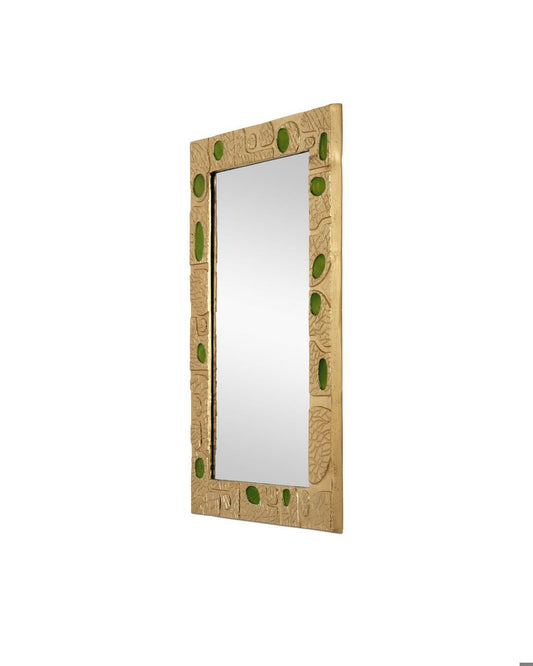 Currey and Company Beau Monde Gold & Green Mirror