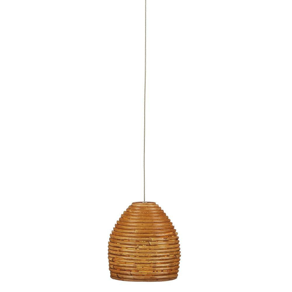 Currey and Company Beehive 1-Light Round Multi-Drop Pendant Natural