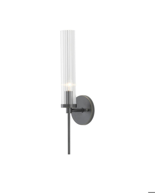 Currey and Company Bellings Bronze Wall Sconce Oil Rubbed Bronze, Clear