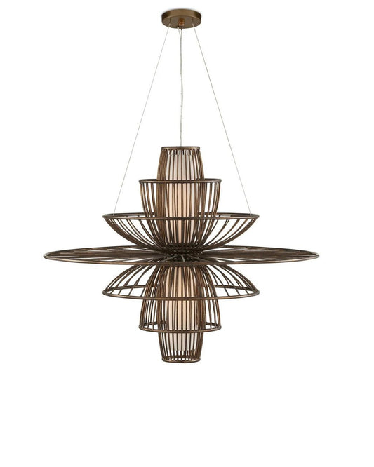 Currey and Company Benjiro Chandelier Cupertino, Off White