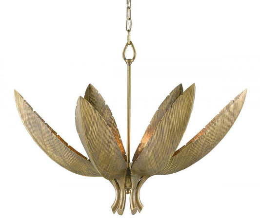 Currey and Company Bird of Paradise Brass Chandelier