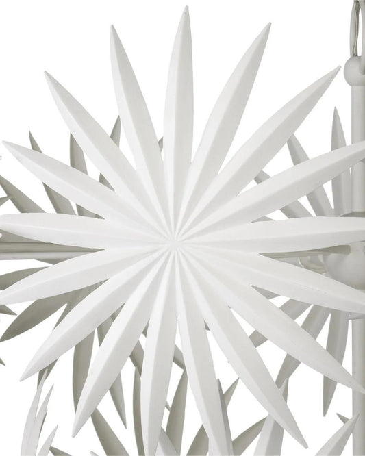Currey and Company Bismarkia Large White Chandelier