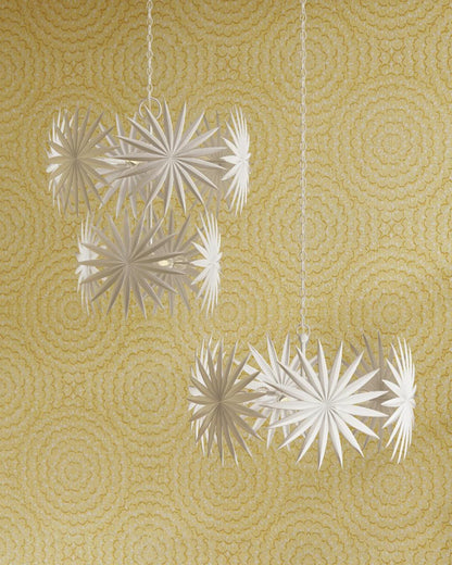 Currey and Company Bismarkia Medium White Chandelier