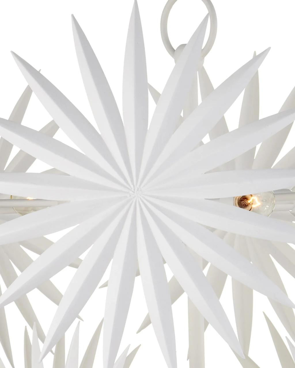 Currey and Company Bismarkia Medium White Chandelier