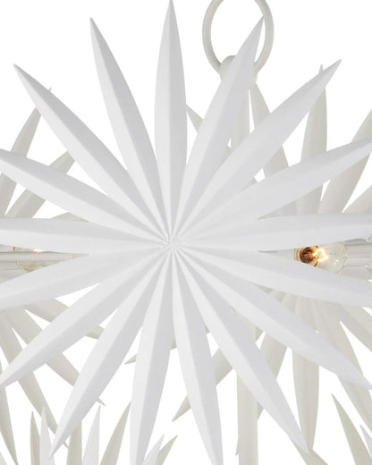Currey and Company Bismarkia Medium White Chandelier