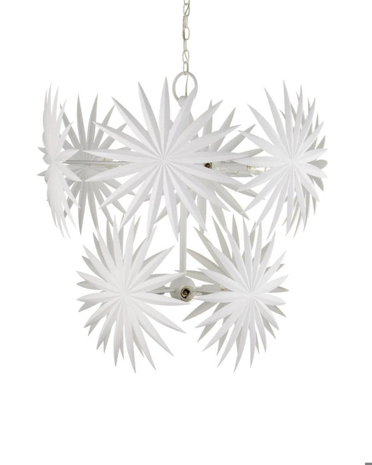 Currey and Company Bismarkia Medium White Chandelier